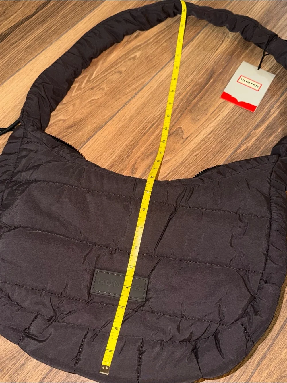 Hunter Dark Brown Quilted Puffer Bag